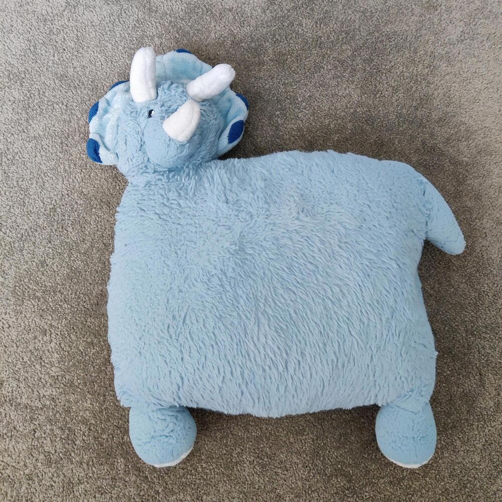 Blue Triceratops Dinosaur Pillow Pet Plush Pillow Soft & Cuddly Kids Toy